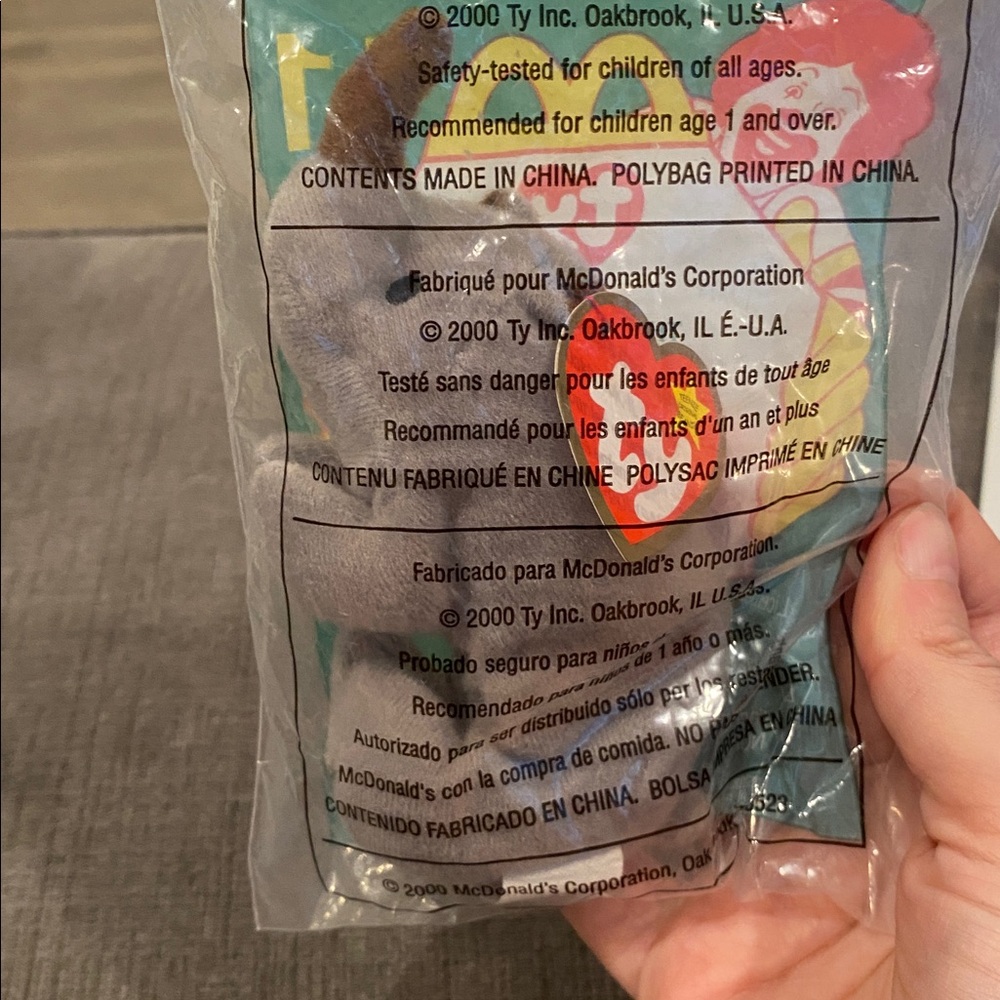 2000 McDonald’s TY Beanie Baby Happy Meal Toy - Spike the Rhinoceros toys babies - Picture 2 of 2